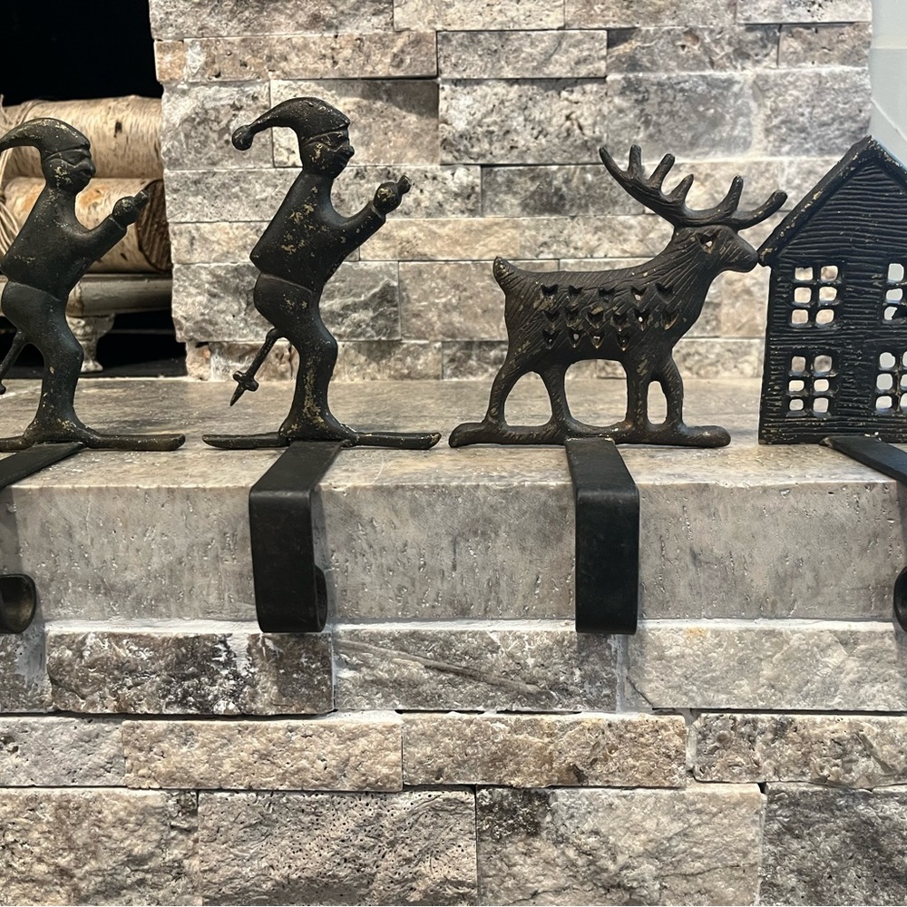 Rustic Metal Christmas Stocking Holders